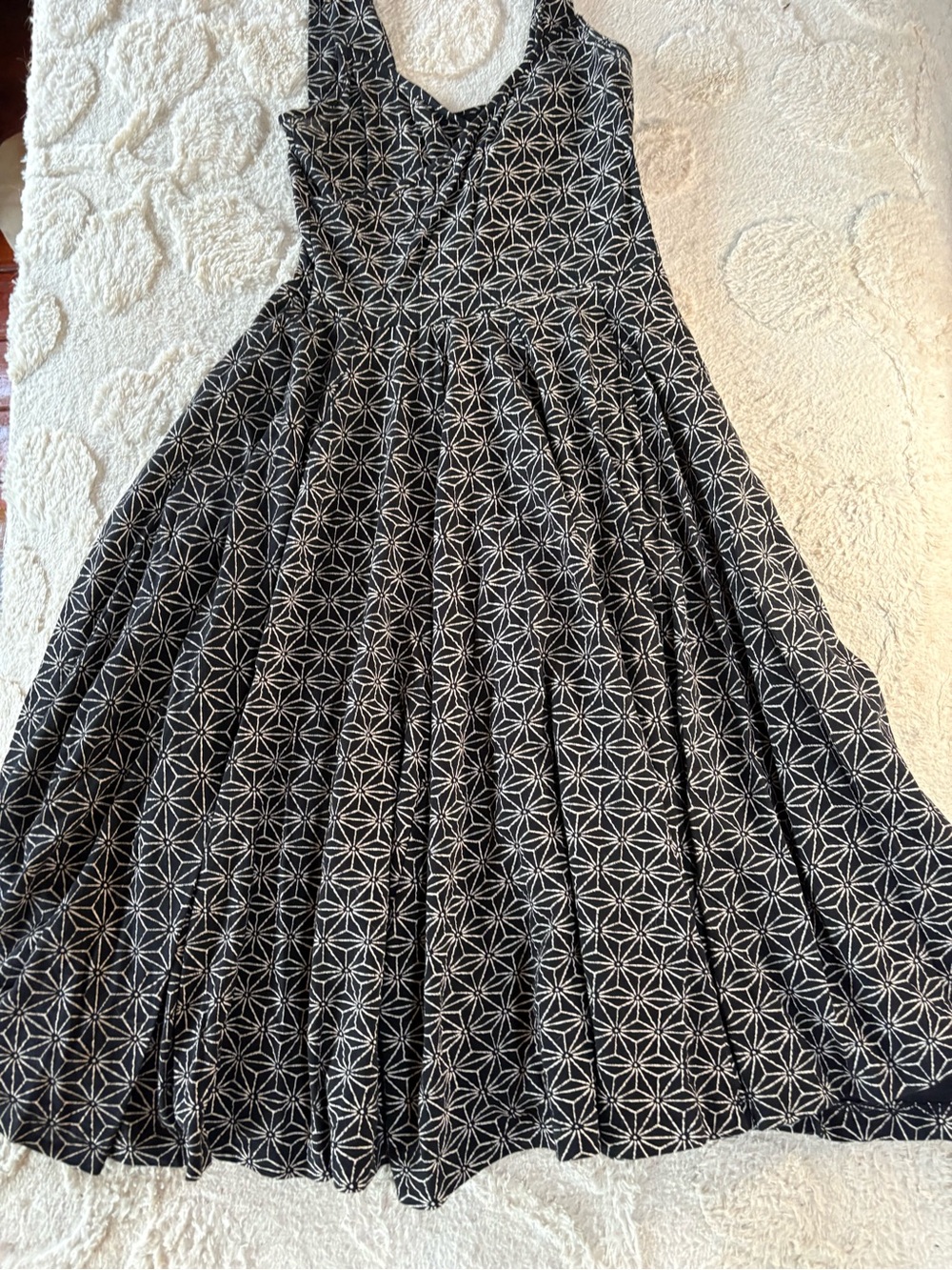Effie's Heart Black & White Geometric Midi Dress
